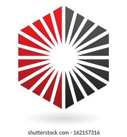 Striped Hexagon Abstract Icon
