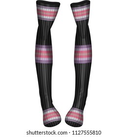 Striped High Knee Socks