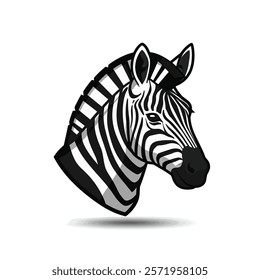 Striped Icon: A striking monochrome illustration of a zebra's head, captured in a bold graphic style. The zebra's iconic stripes are highlighted against a minimalist background.