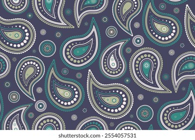 Striped Indian cucumber as background springtime. Curly swatch at medallion fabric. Botanical paisley variation royalty. Native stylish at canvas national.