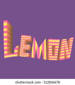 striped inscription lemon purple background logo