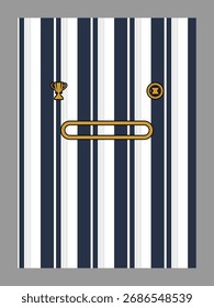 Gestreiftes Jersey mit Trophäe und Emblem