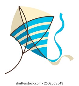 striped kite fly isolated icon
