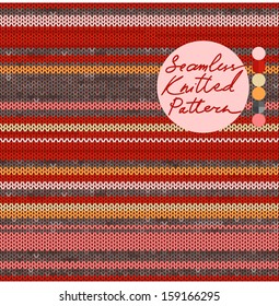 Striped Knit Seamless Pattern, Vector illustration