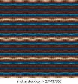 Striped Knitted Pattern. Seamless Sweater Ornament
