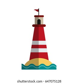 striped lighthouse icon image 