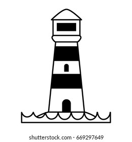 striped lighthouse icon image 