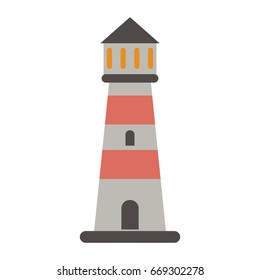 striped lighthouse icon image 