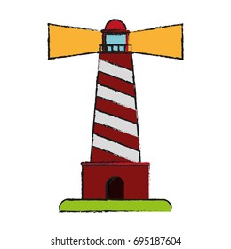 striped lighthouse icon image 
