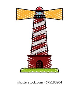striped lighthouse icon image 