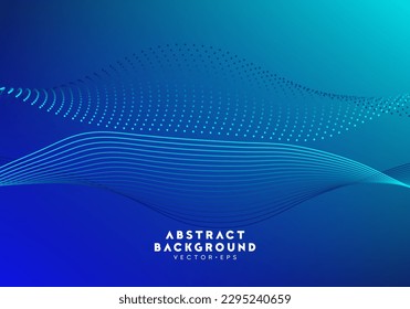 striped line with particle technology gradient blue technology theme background for advertisement product banner and label website template landingpage vector eps.