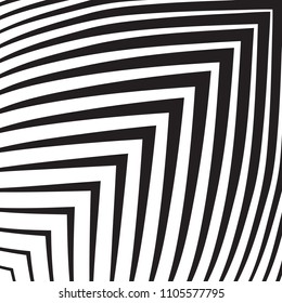 Striped line pattern with irregular halftone waves. Simple wavy abstract geometric texture. Lined vector background