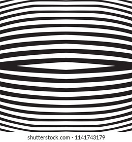 Striped line pattern with irregular halftone waves. Simple wavy abstract geometric texture. Lined vector background