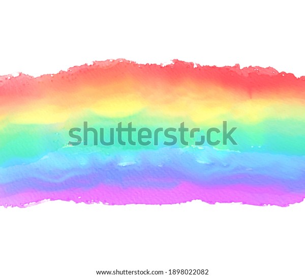 Striped Line Watercolor Bright Rainbow Vector Stock Vector (Royalty ...