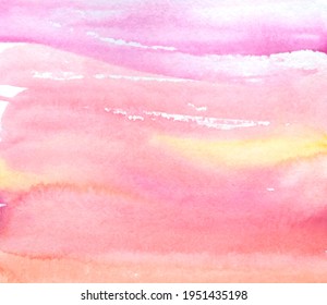 Striped line watercolor bright wallpaper, vector card. Abstract pink colour drawing background design, liquid paper texture banner, vivid cover, art print