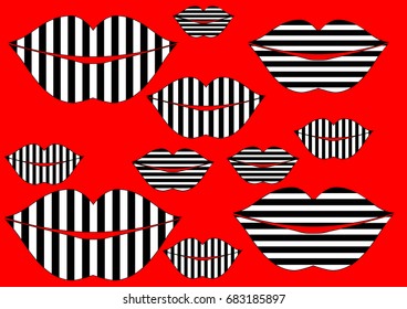 Striped lips - Illustration
Candy, Human Lips, Black And White, Human Face, Red