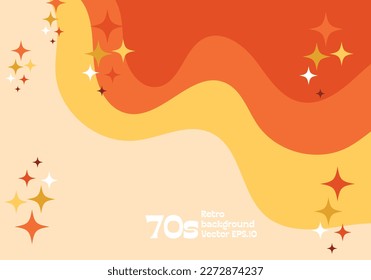 striped liquid wave with star space theme 1970s modern art background use for advertisment poster website banner landing page product package design vector eps.