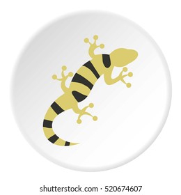 Striped lizard icon. Flat illustration of striped lizard vector icon for web