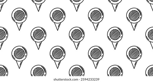 Striped Location Pin Pattern, Seamless Doodle Map Marker Illustration, Ideal for Navigation Apps, Backgrounds, Websites, and Digital Designs - Powered by Shutterstock - Get 15% off with code: PIKWIZARD15