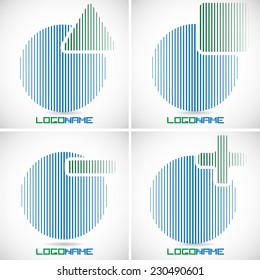 Striped Logo Collection . Vector Logo Design Template . 