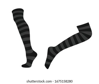 Striped long socks. vector illustration