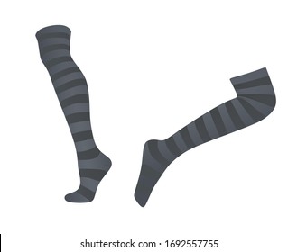 Striped long socks. vector illustration