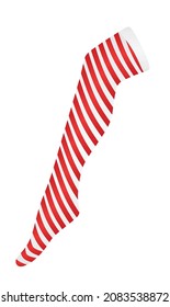 Striped long socks. vector illustration