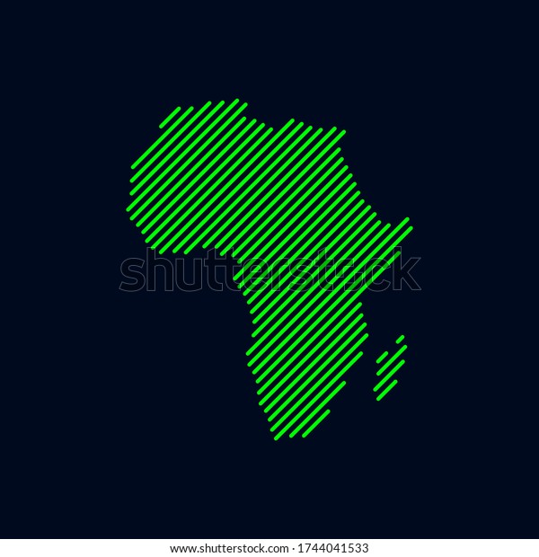 Striped Map Africa Vector Design Template Stock Vector Royalty Free 1744041533 Shutterstock 0113