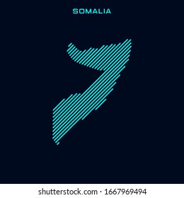 Plantilla de diseño de vectores de Somalia en mapa en declive