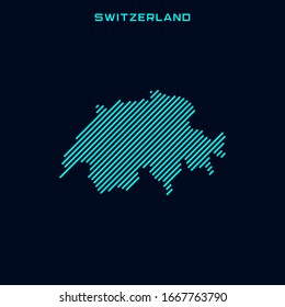 Gestreifte Karte der Schweiz-Vektorillustration-Entwurfsmuster