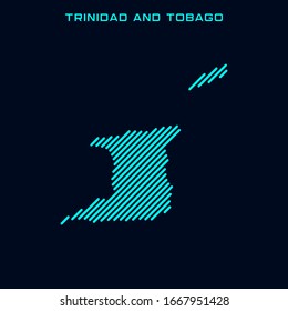 Gestreifte Karte mit dem Design der Vektorillustration Trinidad und Tobago