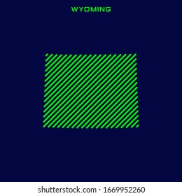 Gestreifte Design-Vorlage für die Wyoming-Vektorillustration