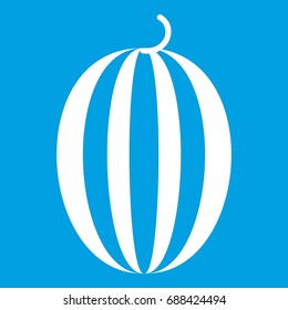 Striped melon icon white isolated on blue background vector illustration