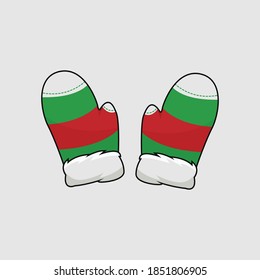 Striped mittens for Christmas day