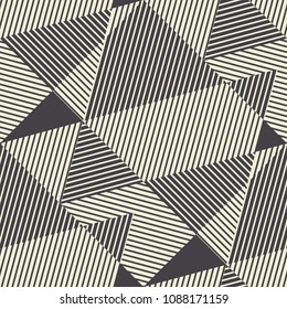 striped modern geometric seamless pattern. abstract geometry lines repeatable motif for background, fabric, wrapping paper. complex stock vector illustration. 
