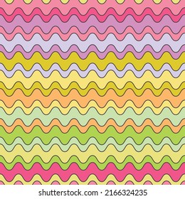 Rayas verticales rayadas, multicolores y onduladas. Impresión y decoración superficial. Almohadas, tazas, cuadernos, papel pintado.
