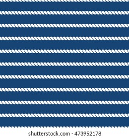 Striped nautical ropes bright seamless background. Marine style vintage, vector illustration