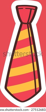 Striped necktie graduation accessory design
