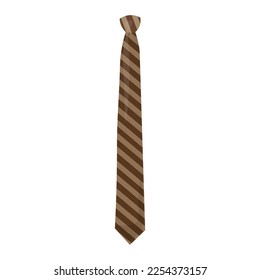Striped necktie on white background