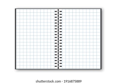 Striped notebook, great design for any purposes. White notebook mockup isolated. Stock image. EPS 10.