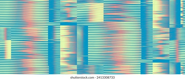 Striped ombre abstract textured seamless pattern with blue tones gradient. Psychedelic background for wall art, wallpaper, wall panel, textile, poster, bedding, interior decor.