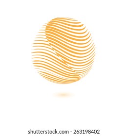 Striped orange background. Logo design. Vector illustration light-box