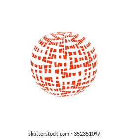 Striped orange background. Logo design. Light-box
