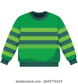 Striped orange sweater cartoon isolated vector illustration on white background