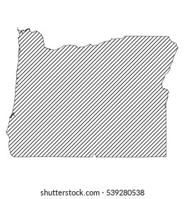 Striped oregon  map isolated on white