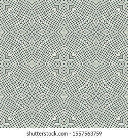 Striped oriental ornamental seamless pattern. Linear geometric background. Mosaic card. Vector illustration.       