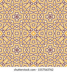 Striped oriental ornamental seamless pattern. Linear geometric background. Mosaic card. Vector illustration.       