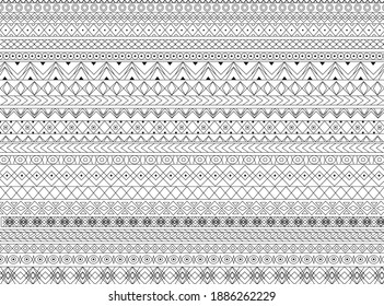striped ornament with geometric patterns for your coloring book