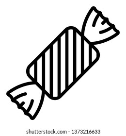 Striped pack toffee icon. Outline striped pack toffee vector icon for web design isolated on white background