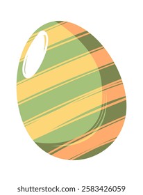 Striped painted easter egg symbol